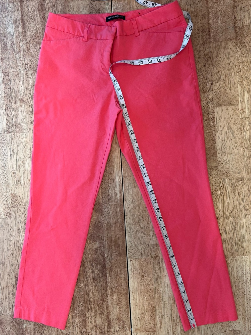 Mario Serrani Coral Pink Straight-Leg Pants